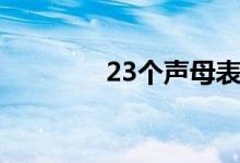 23个声母表（23个声母表）