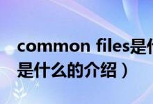 common files是什么（关于common files是什么的介绍）