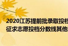 2020江苏提前批录取投档线（江苏2022普通类本科提前批征求志愿投档分数线其他院校）